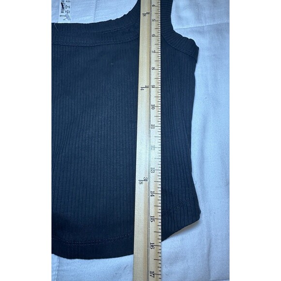 MADEWELL Tailored Crop Tank Sleekhold Ribbed True Black Women's XXS NWT - Picture 6 of 7